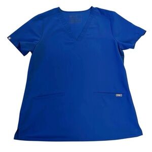 Figs Casma Scrub Top 3-Pocket Blue Size S